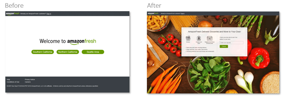 Fresh before and after images