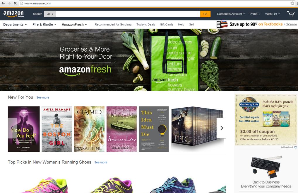 Fresh integration into amazon.com image